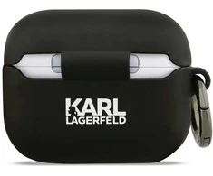 Karl Lagerfeld 3D Logo NFT Choupette Head Silicone dėklas skirtas AirPods Pro 3 juodos spalvos