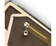 Zizo Nebula Wallet Case - Wallet Back and Zipper Pouch with Tempered Glass Screen Protector for Apple iPhone X Dark Brown/Brown