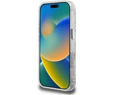 Dėklas Karl Lagerfeld IML Karl Script Pattern MagSafe Apple iPhone 16 Pro Max baltos spalvos