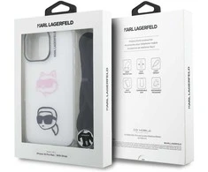 Karl Lagerfeld IML per petį nešiojamas Karl&amp;Choupette dėklas iPhone 16 Pro Max - Baltas