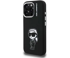 „Karl Lagerfeld“ silikoninis „Karl Sketch MagSafe“ dėklas, skirtas „iPhone 16 Pro“ – Juodas