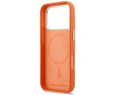 Dėklas Karl Lagerfeld case for IPHONE 17 Pro Max compatible with MagSafe KLHMP17X5PGFKHGO (PU FW W/ KHead Logo) oranžinis