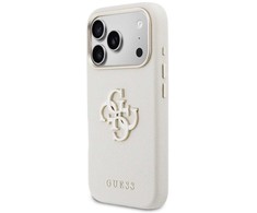 GUESS dėklas, skirtas IPHONE 17 Pro GUHCP17L5PS4RGGE (PU FW Resin Logo) smėlio spalvos