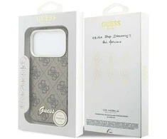 GUESS dėklas, skirtas IPHONE 17 Pro, suderinamas su MagSafe GUHMP17L5P4FWMSW (PU FW 4G Script) ruda