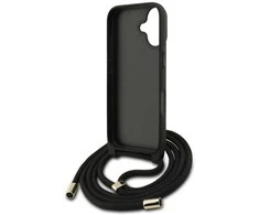 Dėklas telefonui iPhone 17 su dirželiu juodas Guess