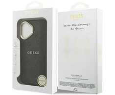 GUESS dėklas, skirtas IPHONE 17, suderinamas su MagSafe GUHMP17SPG4SEMCK (PU su 4G juostele), juodas