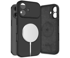 „Tech-Protect“ silikoninis „MagSafe“ dėklas, skirtas „iPhone 17“ – Juodas