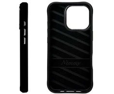 Dėklas telefonui juodas silikoninis su panda iPhone 16 Pro Max Nimmy
