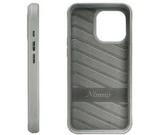 Dėklas telefonui pilkas silikoninis apsauginis iPhone 15 Pro Nimmy