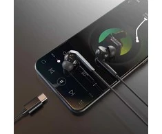 Dudao X3C+ laidinės USB-C į ausis įkišamos ausinės 1.2m – juodos spalvos
