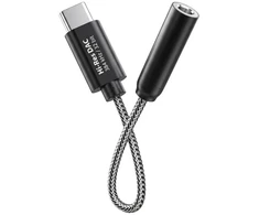Dėklas USB-C į 3,5 mm garso adapteris su DAC Crong Armor Link, 10 cm, juodas