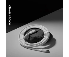 „Crong Armor Link“ – 60 W PD 3A USB-C į USB-C kabelis, 150 cm, baltas