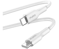 Dėklas USB-C laidas PURO ICON Soft, 1,5 m, baltas