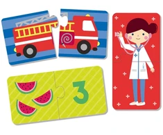 Dėlionė APLI Kids 3 žaidimai: Miestas - transportas, profesijos, skaičiai