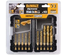 Grąžtas Grąžtų komplektas metalui DeWalt Titanium; 3-12 mm; 10 vnt.