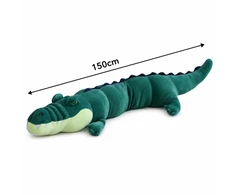 Lean Toys Pliušinis krokodilas, tamsiai žalias, 150 × 25 × 25 cm