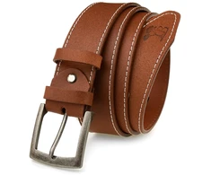 Dirželis męski skórzany klamra 4 cm ruda BELTIMORE A34