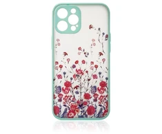 Dizaino dėklas iPhone 12 Pro Max, gėlėtas, šviesiai mėlynas