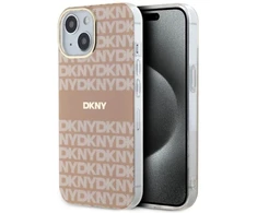 DKNY DKHMP15MHRHSEP iPhone 15 Plus 14 Plus 6.7 inch rožinės spalvos kietas dėklas IML Mono & Stripe MagSafe