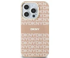 DKNY DKHMP15MHRHSEP Apple iPhone 15 Plus 14 Plus 6.7 inch rožinės spalvos kietas dėklas IML Mono & Stripe MagSafe