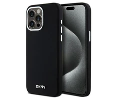 DKNY DKHMP14XSMCHLK Apple iPhone 14 Pro Max 6.7″ juodos spalvos kietas dėklas Liquid Silicone Small Metal Logo MagSafe