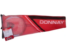 Donnay badmintono rinkinys su dėklu, 6 dalys, raudonas