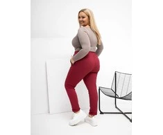 Dresinės kelnės moterims plus size bordo spalvos