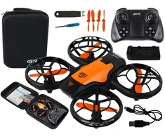 Dronas su nuotolinio valdymo pultu LeanToys, oranžinis