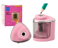 Lean Elektrinis rožinis drožtukas kreidoms ir pieštukams 6-8 mm