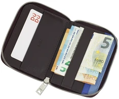 DUDU Portfel męski Zante – skóra naturalna, RFID, zamek, miejsca na karty, banknoty