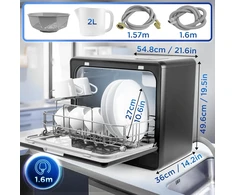 Duronic stalinė indaplovė 1050 W, 6 programų, su 5,4 l vandens baku DW10 BK