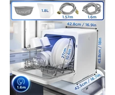 Duronic stalviršinė indaplovė 950 W, 5 l vandens ciklui, balta, DW5 WE