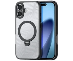 Dux Ducis Aimo Mag dėklas su magnetiniu žiedu ir stovu, skirtas iPhone 17 – juodas