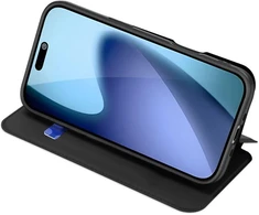 Dux Ducis Skin Pro dėklas iPhone 17 Air su atvartu ir kortelių laikikliu - juodas