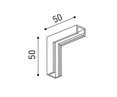 Dviejų plokštumų magnetinių bėgelių 90º kampinis sujungimas MINIMAL TRACK 24V, juodas