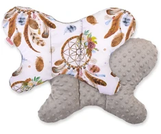 Dviejų pusių amortizuojanti pagalvėlė Butterfly“ – balta su sapnų gaudyklėmis
