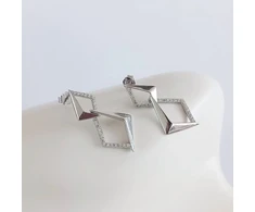 Sidabriniai auskarai Rhombus