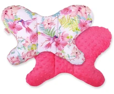 Dvipusė amortizuojanti pagalvėlė Butterfly“ – kolibriai ir gėlės rožinė