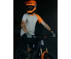 Dviračio šalmas visą veidą dengiantis POC Otocon Race Mips, oranžinis