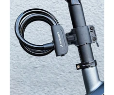 Dviračio spyna su plieniniu trosu Wozinsky WPB-01R, juoda