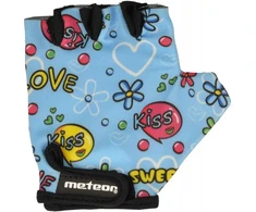 Dviračių pirštinės Meteor Junior Kiss Love mėlynos