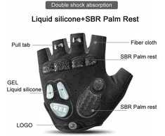 Rockbros S169BGR S cycling Pirštinės gel inserts - pilka