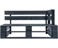 Lauko baldų komplektas Dvivietė sofa iš palečių su pagalvėlėmis, impregnuota pušis