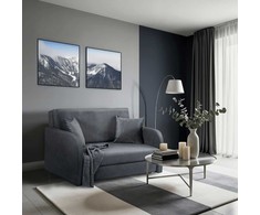 Mebel Elite MEBELELITE VERO 2 dvivietis fotelis-lova, 195 × 112 cm, pilkas