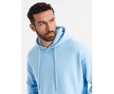 Džemperis su gobtuvu unisex mėlynos spalvos