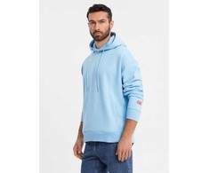 Džemperis su gobtuvu unisex mėlynos spalvos