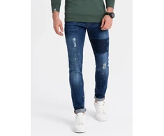 Džinsai vyrams mėlyni siaurėjantys kasdienai SKINNY FIT