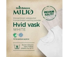 Grandininis pjūklas Ekologiški skalbimo milteliai baltiems drabužiams GRØN BALANCE (785 g, 18 skalbimų)