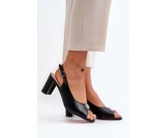 Elegantiški sandalai su ornamentu ant kulno Juoda Trasea
