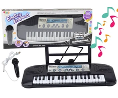 Lean Toys Elektroninis pianinas vaikams su mikrofonu ir stovu, 37 klavišai